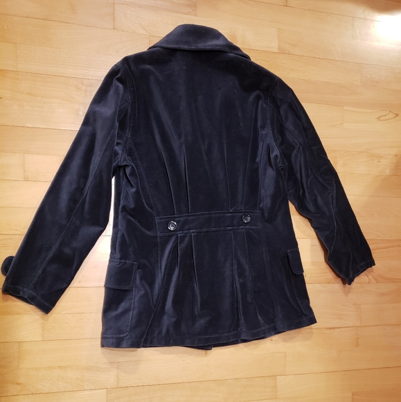 Isabella Bird dark blue 100% cotton velveteen button front jacket EUC - Picture 4 of 4